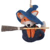 Global Groove Life Holiday Witch Fox Coffee Cup Felt Christmas Ornament