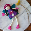 Global Groove Life Kids Mushroom Bonnet Tooth Fairy Pillow Brunette Hot Pink
