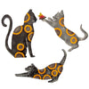 Playful Cat Trio Painted with Sunflowers Haitian Steel Drum Wall Art - The Village Country Store 