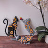 Playful Cat Trio Painted with Sunflowers Haitian Steel Drum Wall Art - The Village Country Store 