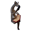 Thinking Zebra Carved Jacaranda Wood Sculpture Shelf Decor - The Village Country Store 