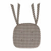 Mayflower Market Chair Pad Coffee Brown Gingham Chair Pad with Ties - 15.5x17 Rustic Farmhouse Seat Cushion