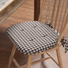 Mayflower Market Chair Pad Coffee Brown Gingham Chair Pad with Ties - 15.5x17 Rustic Farmhouse Seat Cushion