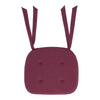 Mayflower Market Chair Pad Cranberry Red Solid Chair Pad with Ties - 15.5x17 Farmhouse Cottage Stuffed Seat Cushion