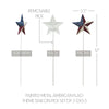 Mayflower Market Decorative Pick Painted Metal American Flag Theme Star on Pick Set of 3 12x3.5