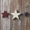 Mayflower Market Figurine RWB Hanging Wooden Stars w/ Display Base Set of 3