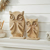 Mayflower Market Figurine Wooden Owl Natural Set of 2 - 9.75 and 13.25 inch