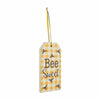 Mayflower Market Ornament Buzzy Bees Bee Sweet Honey Check MDF Tag Ornament w/ Ribbon 7x3.75x0.5