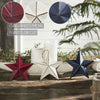 Mayflower Market Ornament Painted Metal RWB Stars Ornament Set of 3 Colors 6x6x1