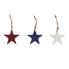 Mayflower Market Ornament RWB Wooden Star Ornaments Set of 3 4x4x0.25