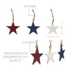 Mayflower Market Ornament RWB Wooden Star Ornaments Set of 3 4x4x0.25