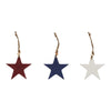 Mayflower Market Ornament RWB Wooden Star Ornaments Set of 3 4x4x0.25