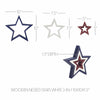 Mayflower Market Ornament Wooden Nested Stars RWB 3-in-1 10x10x1.5