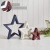 Mayflower Market Ornament Wooden Nested Stars RWB 3-in-1 10x10x1.5