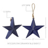 Mayflower Market Ornament Wooden Star Ornament Blue 8x8x1.5