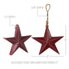 Mayflower Market Ornament Wooden Star Ornament Red 8x8x1.5