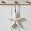 Mayflower Market Ornament Wooden Star Ornament White 8x8x1.5