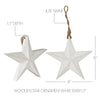 Mayflower Market Ornament Wooden Star Ornament White 8x8x1.5