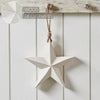 Mayflower Market Ornament Wooden Star Ornament White 8x8x1.5