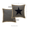 Mayflower Market Pillow Black Check Star Pillow 12x12