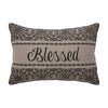 Mayflower Market Pillow Custom House Black Tan Jacquard Blessed Pillow 9.5x14