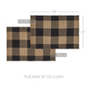 Mayflower Market Placemat Black Check Placemat Set of 6 13x19
