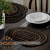 Mayflower Market Placemat Black & Tan Jute Oval Placemat Set of 6 10x15