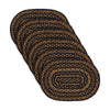 Mayflower Market Placemat Black & Tan Jute Oval Placemat Set of 6 10x15