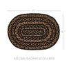 Mayflower Market Placemat Black & Tan Jute Oval Placemat Set of 6 10x15