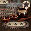 Mayflower Market Placemat Colonial Star Jute Oval Placemat Set of 6 10x15