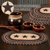 Mayflower Market Placemat Colonial Star Jute Oval Placemat Set of 6 12x18