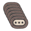 Mayflower Market Placemat Colonial Star Jute Oval Placemat Set of 6 12x18