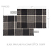 Eston Black Tan Plaid Placemat Set of 2 13x19 - The Village Country Store 