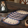 Mayflower Market Placemat My Country Oval Placemat Stencil Stars Set of 6 10x15