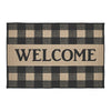 Mayflower Market Rug Black Check Welcome Indoor/Outdoor Rug Rect 24x36
