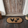 Down Home Rooster & Hens Coir Rug Oval 17x36 - The Village Country Store 