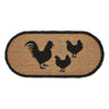 Down Home Rooster & Hens Coir Rug Oval 17x36 - The Village Country Store 
