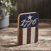 Mayflower Market Sign 1776 Flag Stripes Wooden Sign 7x5