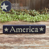 America Blue Wooden Sign 1.75x9 - The Village Country Store 