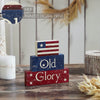 Mayflower Market Sign Vintage Old Glory w/ Flag MDF Block Sign 7.5x8x1.125