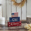Mayflower Market Sign Vintage Old Glory w/ Flag MDF Block Sign 7.5x8x1.125