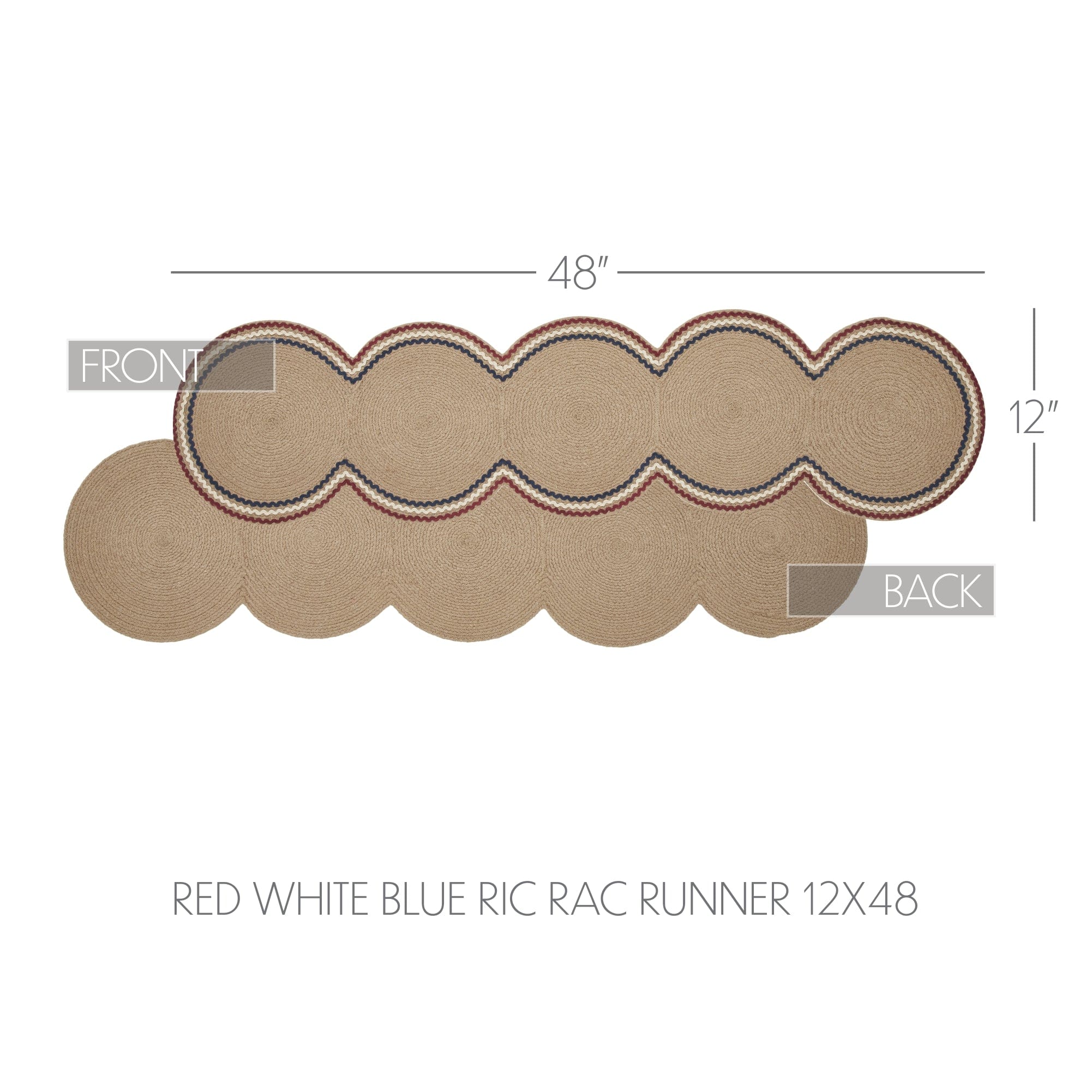 Red Ric Rac Table Runner Red White Blue Ric Rac Runner 12x48