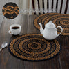 Mayflower Market Trivet Black & Tan Jute Trivet 15 inch Diameter Set of 3