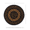 Mayflower Market Trivet Black & Tan Jute Trivet 8 inch Diameter Set of 3