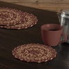 Mayflower Market Trivet Burgundy Tan Jute Trivet 8 Set of 3