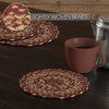 Mayflower Market Trivet Burgundy Tan Jute Trivet 8 Set of 3