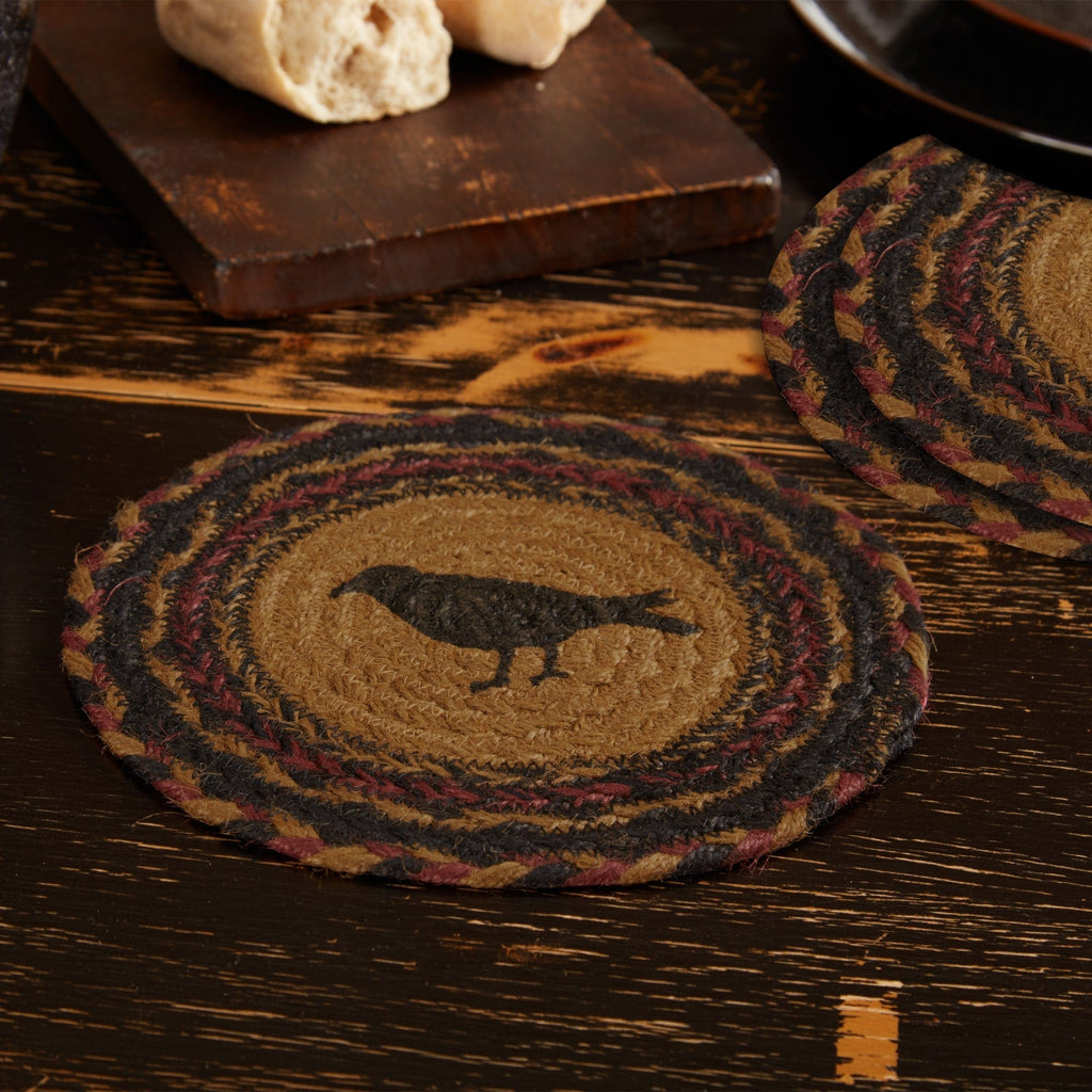 Mayflower Market Trivet Heritage Farms Crow Jute Trivet 8 inch Diameter Set of 3