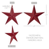 Mayflower Market Wall Hanging Faceted Metal Star Burgundy Wall Hanging 24x24