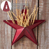 Mayflower Market Wall Hanging Faceted Metal Star Burgundy Wall Hanging w/ Pocket 12x12