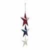 Mayflower Market Wall Hanging Painted Metal RWB Stars Wall Hanging w/ Jute Twine 20x8x1